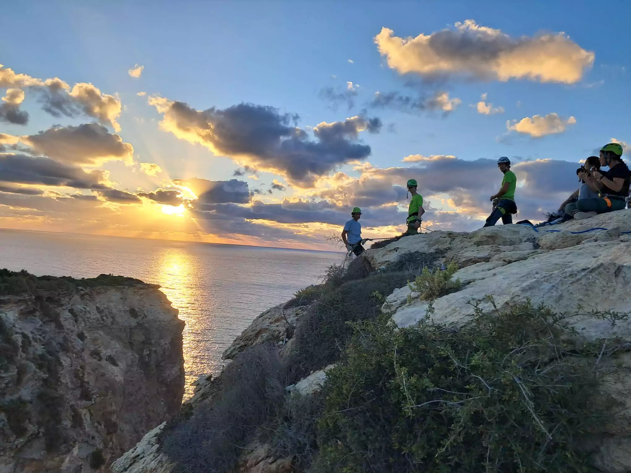 Sunset Abseiling in Ghar Lapsi