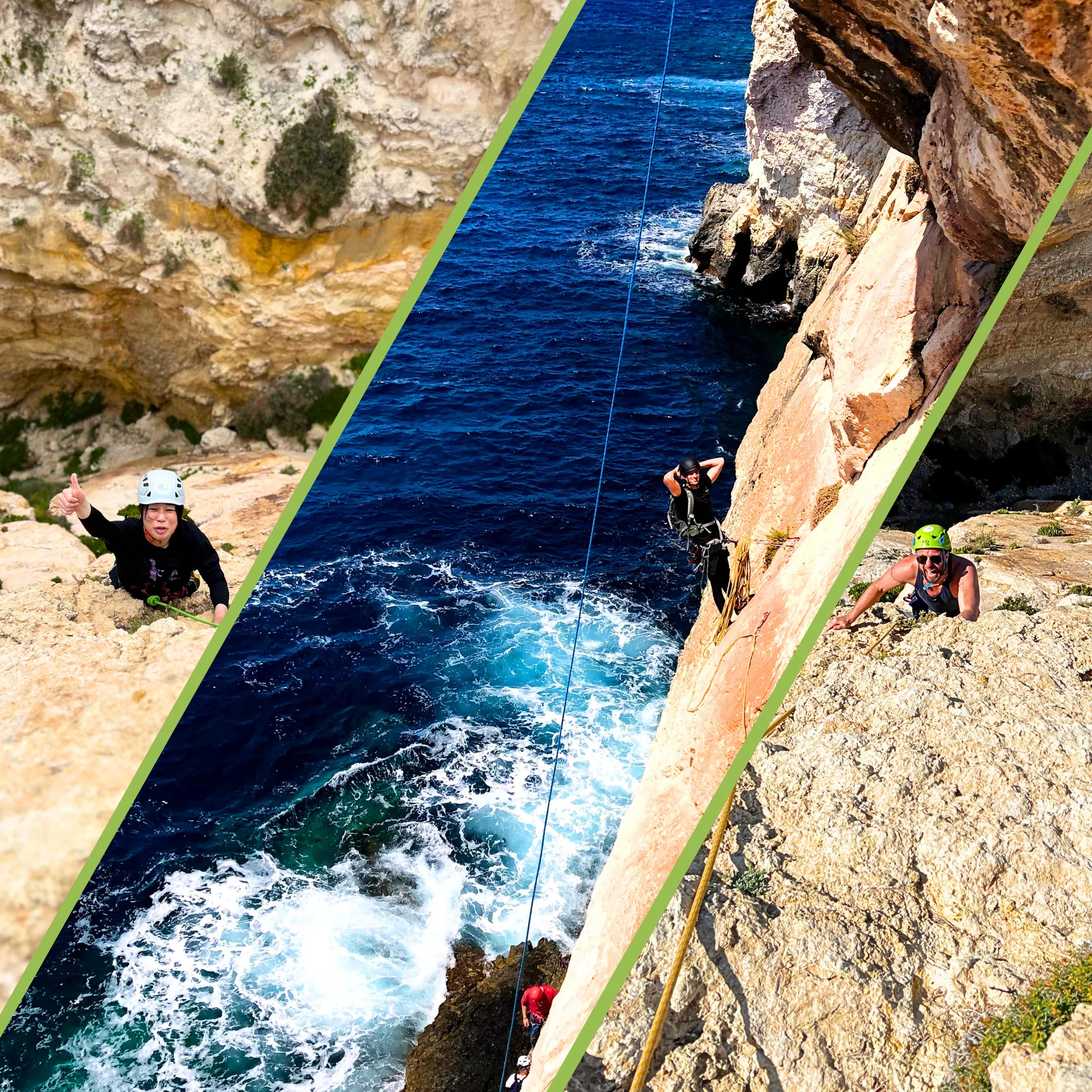 Climbers on a climbing trip in Malta.